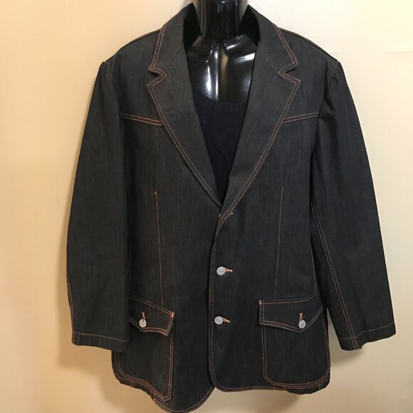 Men's Ed Hardy by Christian Audigier Denim Blazer Jacket-Size 4XL - Picture 2 of 12